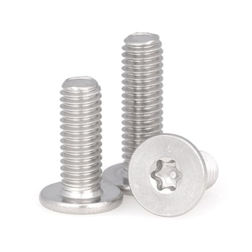5/10/20 Stück M2 M2,5 M3 M4 M5 M6 M8 CM Torx-Six-Lobe-Torx-Ultradünne Super-Low-Flachkopf-Schraube Bolzen 304 Edelstahl (Color : 10mm_M2 (20pcs)) von Comcapy