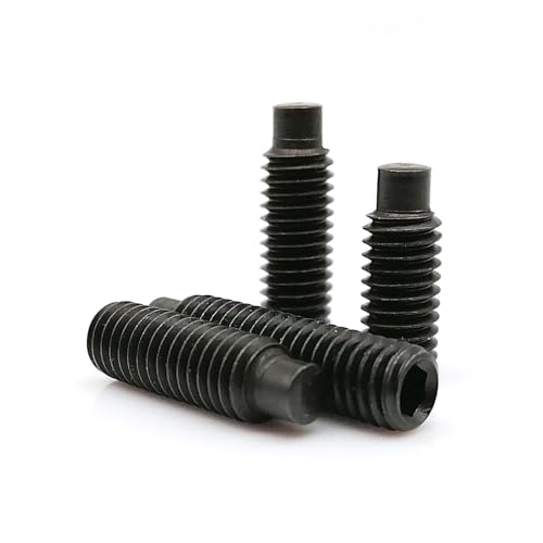 5/10/50 Stück M2.5 M3 M4 M5 M6 M8 M10 M12 M16 Stahl Sechskant Innensechskant Konvexes Ende Madenschraube Mitnehmerspitze Stellschraube Schwarz Grad 12.9 Stahl (Color : 30mm, Size : 5pcs M12) von Comcapy