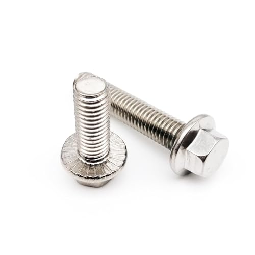 5/10 Stück M5 M6 M8 M10 M12 304 Edelstahl Metrisches Gewinde GB5787 Sechskantkopf mit gezackter Flanschschraube Sechskantschraube mit Unterlegscheibe (Color : 10pcs M8_20mm) von Comcapy