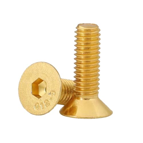5/10 Stück Sechskant-Innensechskant-Senkkopfschrauben Legierungsstahl Titanbeschichtung Gold M2 M2.5 M3 M4 M5 M6 (Color : 25mm_M5-10Pcs) von Comcapy