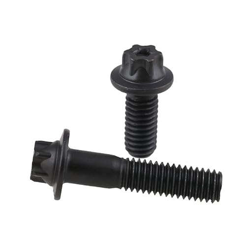 5-20 Stück M5 M6 Grade 12.9 Schwarzer Flansch Sechskant-Torx-Kopfschrauben Sechs Flachrundkopfschrauben Sechskantpflaume Flanschschraube (Color : 10Pcs_M6x17.5 mm) von Comcapy