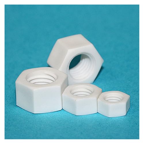 Comcapy 5-30 Stück M3-M20 Korrosionsbeständige Isoliermutter auf Säurebasis, weiße PP-Kunststoff-Schraubmutter, Handschraube, Sechskant-Kunststoffmutter(M5(30PCS)) von Comcapy