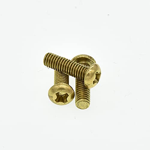 50 Stücke ISO7045 DIN7985 M2 M2.5 M3 Kupfer Maschinenschrauben Maschinen Rundkopf Messing Schrauben GB818 (Color : 6mm, Size : M3) von Comcapy