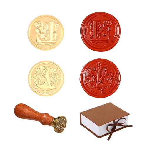 Comealltime 2 Stück Retro Alphabet Siegelwachs Stempel, A~Z Initialen Wachs Stempel mit Holzgriff, Vintage 26 Buchstabe 25mm Abnehmbarer Messingkopf Für Invitations Cards Gift Wrapping Decor(Letter L) Comealltime 2 Stück Retro Alphabet Siegelwachs Stempel, A~Z Initialen Wachs Stempel mit Holzgriff, Vintage 26 Buchstabe 25mm Abnehmbarer Messingkopf Für Invitations Cards Gift Wrapping Decor(Letter L) von Comealltime