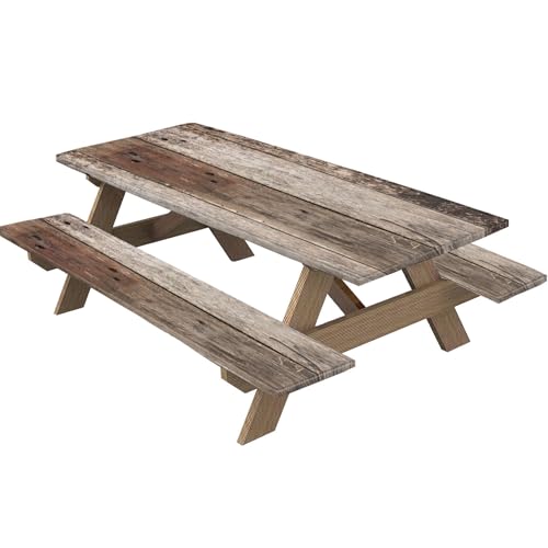 Picknicktischabdeckung mit Bankabdeckungen, 3PCS/Set wasserdichtem Picknicktischabdeckung, Camping -Tischdecke für Camping im Freien (Stil 2) von Comebachome