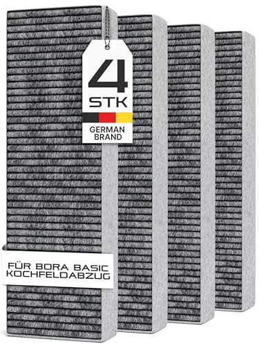 Comedes Ersatz Aktivkohlefilter-Set passend für Bora Basic Kochfeld BHU, BFIU und BIU | einsetzbar statt Bora Filterset BAKFS/BAKFS-002 (4 Stück) von Comedes