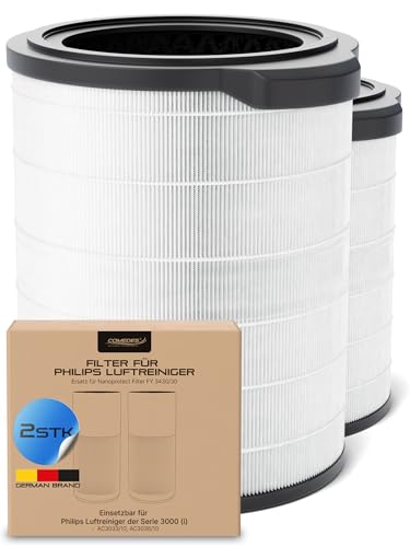Comedes Kombi-Filter kompatibel mit Philips AC3033/10, AC3036/10 Luftreiniger (Series 3000i), einsetzbar statt Philips FY3430/30 NanoProtect (2 Stück) von Comedes