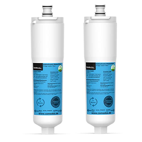 Comedes Wasserfilter für, Ersatz für Bosch 3M CS-52, Whirlpool WHKFR-PLUS, kompatibel mit Bosch, Siemens, Neff & Whirlpool Kühlschränken (2 Stück) von Comedes