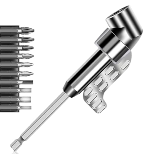 105°Winkelschrauber Vorsatz Adapter, 2025 Neu Winkelschrauber Aufsatz with Multi-function Bend Screwdriver Bit, Winkelbohraufsatz, 1/4-Zoll Sechskantschaft, Winkelgetriebe, für Garage (Lang) von ComedyKing
