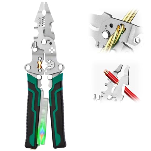 9 in 1 Abisolierzange mit Strommessfunktion, Elektriker Zange, 2025 Upgrade Multifunktionale Wire Stripper, Elektriker Werkzeug Kabelschere für Isolierte und nicht Isolierte Verbindungen (1pcs) von ComedyKing