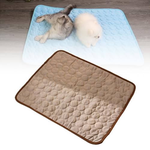 ComedyKing Summer Pet Cooling Mat, Katzen Kühlende Haustiermatte Waschbar Kühlpad Selbstkühlend Matte, Haustier Eismatte Selbstkühlende Matte Bettmatten Komfort für Katzen und Hunde (Braun, XS) von ComedyKing