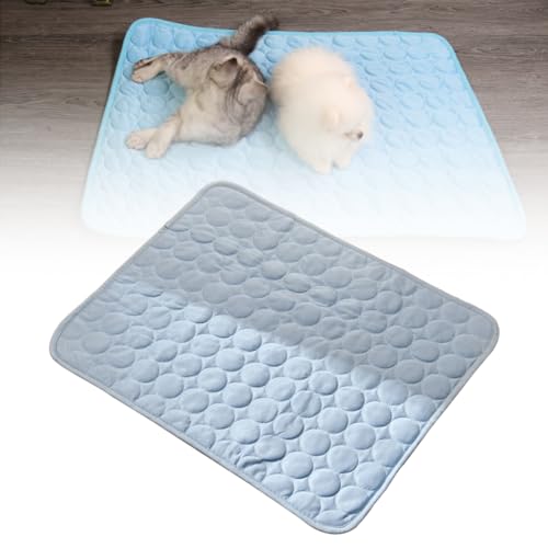 ComedyKing Summer Pet Cooling Mat, Katzen Kühlende Haustiermatte Waschbar Kühlpad Selbstkühlend Matte, Haustier Eismatte Selbstkühlende Matte Bettmatten Komfort für Katzen und Hunde (Hellblau, XL) von ComedyKing