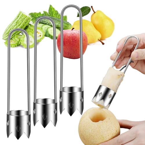 Fruit and Vegetable Corer, Apfelentkerner Apfelausstecher mit Edelstahlklinge, Kugelausstecher Praktischer Kernausstecher mit Aufhängeöse, Entfernt Kerngehäuse (3pcs) von ComedyKing