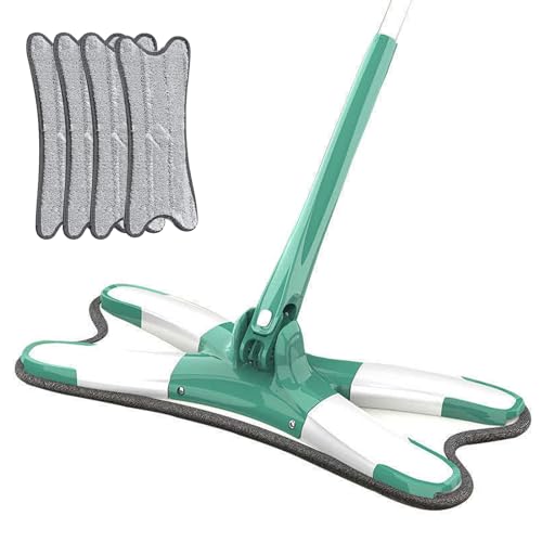 Hands-free Tablet Mop, 2024 Newest Lazy Person's Self-Washing Flat Mop Großer Flachmopp im Neuen Stil, Flachmopp mit Auswringfunktion Bodenwischer Set (A+4, Grün) von ComedyKing