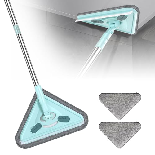 Multifunctional Triangle Mop, 2025 Neu 360° Drehbar Dreieck Bodenwischer, Multifunktions Dreieck Wischmopp mit Zurück Wischer für Wischen Böden Spiegeln Wänden (2) von ComedyKing