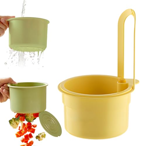 Sieb für Spülbecken, Snap-Button Spülbecken Sieb Wasserhahn Hängend, Waschbecken Sieb Spülbecken, Abnehmbare Abtropfsieb Spülbecken Kleines Sieb für Waschen Organizer in Küche (gelb) von ComedyKing