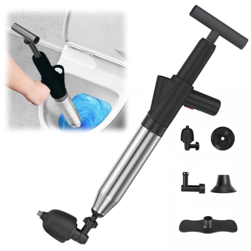 Toiletten Pömpel, Air Toilet Plunger Power Blaster, Toilet Plunger for Bathroom Sink, 5 in 1 Toilet Plunger für Toilette Waschbecken Badewanne Bodenablauf (Schwarz) von ComedyKing