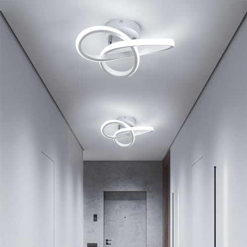 2 Stück LED Deckenlampe, LED Deckenleuchte Modern, 22W 2700LM Weiß Kreativ Deckenbeleuchtung LED für Wohnzimmer, Schlafzimmer, Küchen und Flure, Kaltes Weiß 6500K von Comely
