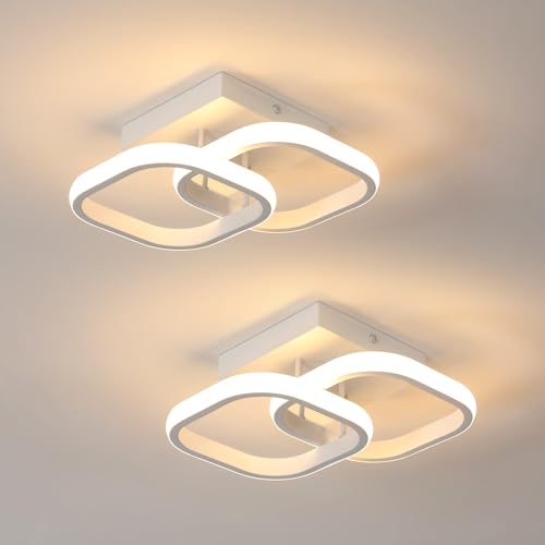 Comely 2 Packung LED Deckenleuchten Modern, 24W 2700LM Kleine Quadratische LED Deckenleuchte, Innenbeleuchtung für Schlafzimmer, Wohnzimmer, Gang, 3000k Warmes Licht, Weiß, 24cm Comely 2 Packung LED Deckenleuchten Modern, 24W 2700LM Kleine Quadratische LED Deckenleuchte, Innenbeleuchtung für Schlafzimmer, Wohnzimmer, Gang, 3000k Warmes Licht, Weiß, 24cm von Comely
