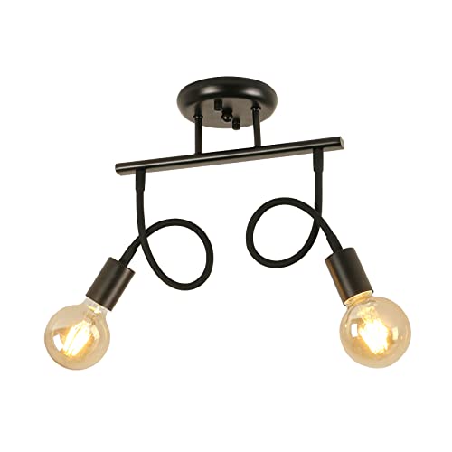 Comely Deckenlampe Industrielle, Kronleuchter Verformbar E27, Deckenleuchte Kreative für Wohnzimmer Schlafzimmer Küche, 2 Köpfe (Glühbirne nicht enthalten) von Comely