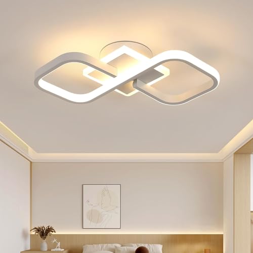 Comely Deckenlampe LED 36W 4000LM, Weiß Quadrat LED Deckenleuchte Moderne 40cm, LED Deckenbeleuchtung Acryl für Wohnzimmer Schlafzimmer SalonBalkon, Warmes Weiß 3000K von Comely