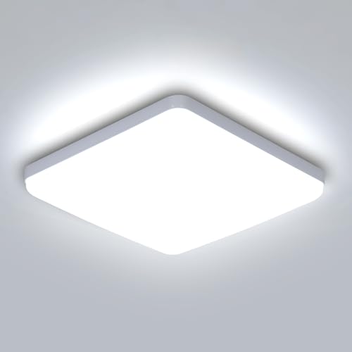 Comely Deckenlampe LED Deckenleuchte Flach - Küchenlampe Weiß 36W Quadrat Flurlampe Deckenbeleuchtung 6500K für Schlafzimmer Garage Keller Balkon von Comely