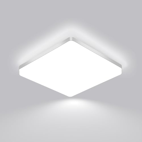 Comely LED Deckenlampe 30x30 cm – 48W 5760LM, Kaltweiß 6500K, IP54 wasserdicht, ultraflach & energiesparend – Flache Deckenleuchte für Bad, Küche, Flur, Wohnzimmer & Büro von Comely