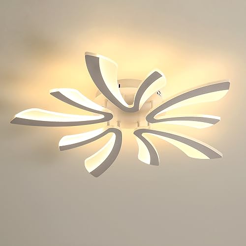 Comely LED Deckenleuchte, 50W LED Deckenlampe, 3000K Warmes Licht Flush Mount Acryl Moderne Beleuchtung mit Fernbedienung für Wohnzimmer Schlafzimmer, 71cm von Comely