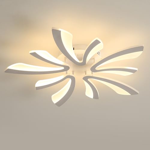 Comely LED Deckenleuchte, 50W LED Deckenlampe, 3000K Warmes Licht Flush Mount Acryl Moderne Beleuchtung mit Fernbedienung für Wohnzimmer Schlafzimmer, 70cm von Comely