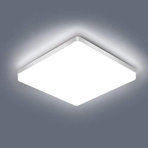 Comely LED Deckenleuchte 48W, 5000LM Deckenlampe LED Modern Quadratisch, Modern Panel Lampe für Badezimmer Küche Wohnzimmer Schlafzimmer Flur, Kaltes Weiß 6500K von Comely