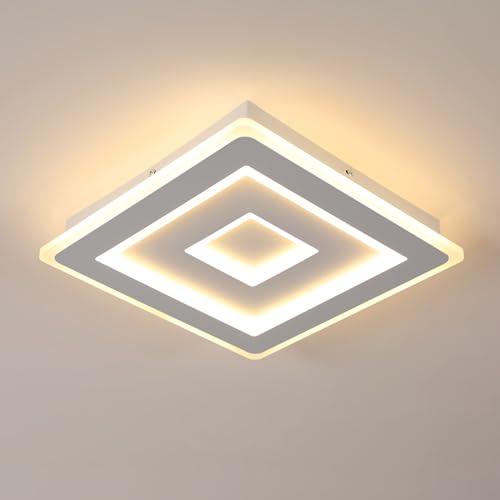 Comely LED Deckenleuchte Quadrat, Moderne Deckenlampe 42W 4725LM 30cm Quadratisch LED Acryl LED Deckenbeleuchtung, LED Lampen Weiß für Schlafzimmer, Wohnzimmer, Flur, Warmes Licht 3000K von Comely