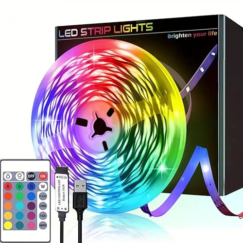 Comely LED Strip 5 M RGB Set, LED Streifen 2835 RGB mit Fernbedienung, Selbstklebend LED Strips Einstellbare Lichtfarben für Haus Party Küche Schlafzimmer TV Comely LED Strip 5 M RGB Set, LED Streifen 2835 RGB mit Fernbedienung, Selbstklebend LED Strips Einstellbare Lichtfarben für Haus Party Küche Schlafzimmer TV von Comely