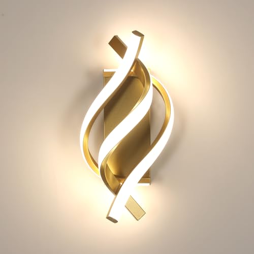 Comely LED Wandleuchte Innen,Gold 22W 2500LM Moderne Wandlampe LED, Aluminio Wandbeleuchteung Neutrales Licht 4500K für Wohnzimmer Schlafzimmer Flur von Comely