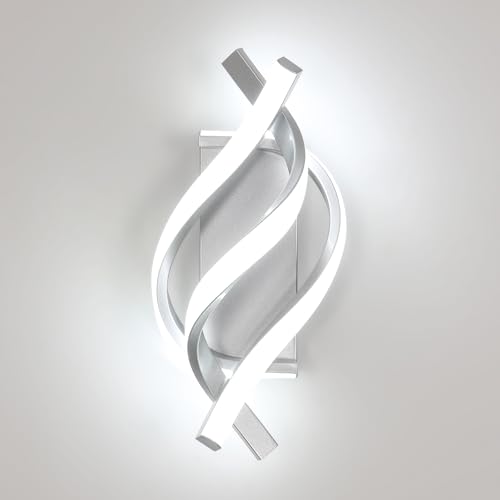 Comely LED Wandleuchte Innen, 22W 2500LM Wandlampe LED Innen Modern, 6500K Kaltweiß Wandlicht Silber Wandbeleuchtung aus Aluminium für Wohnzimmer Schlafzimmer Flur von Comely