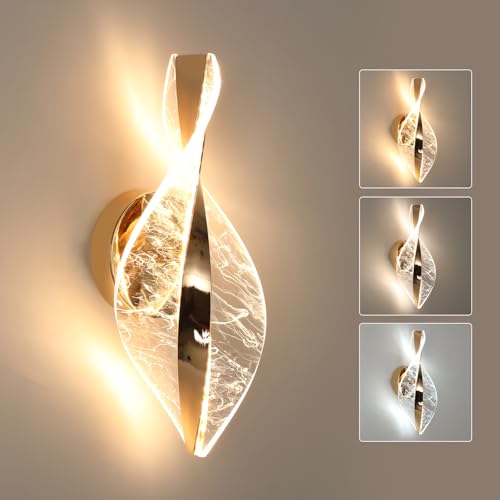 Comely LED Wandleuchten Innen 3000K/4500K/6500K 3 Farbtemperatur, Gold 12W 2000LM Kreative Wandlampe Innen LED für Schlafzimmer, Wohnzimmer Comely LED Wandleuchten Innen 3000K/4500K/6500K 3 Farbtemperatur, Gold 12W 2000LM Kreative Wandlampe Innen LED für Schlafzimmer, Wohnzimmer von Comely
