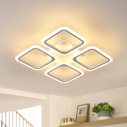 Comely Moderne Deckenleuchte, 48W 5400LM Hell LED Deckenlampe Warmweiß 3000K, Quadratisch Acryl Deckenbeleuchtung für Schlafzimmer Wohnzimmer und Esszimmer Comely Moderne Deckenleuchte, 48W 5400LM Hell LED Deckenlampe Warmweiß 3000K, Quadratisch Acryl Deckenbeleuchtung für Schlafzimmer Wohnzimmer und Esszimmer von Comely