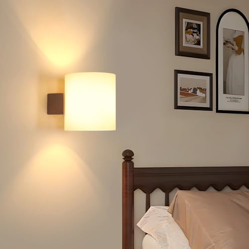 Comely Mooie Interieur Wandlamp, Vintage Houten Wandlamp voor Slaapkamer Woonkamer Gang Trap, met 4W E27 Lamp von Comely