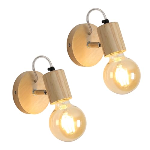 Comely Natürliche Holz-Wandleuchte - 2er Set, 10x10x13cm, E27, Skandinavisches Design, ohne Leuchtmittel Comely Natürliche Holz-Wandleuchte - 2er Set, 10x10x13cm, E27, Skandinavisches Design, ohne Leuchtmittel von Comely