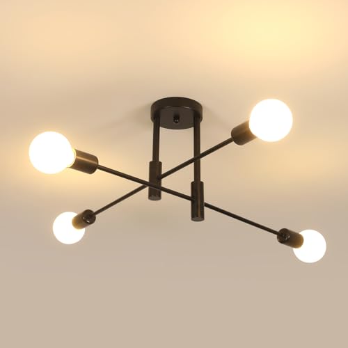 Comely Sputnik Deckenleuchte, Vintage Deckenlampe 4 Arme mit E27 Fassung, 180 ° Verstellbare Industrie Metall Kronleuchter für Wohnzimmer Esszimmer Schlafzimmer Flur Comely Sputnik Deckenleuchte, Vintage Deckenlampe 4 Arme mit E27 Fassung, 180 ° Verstellbare Industrie Metall Kronleuchter für Wohnzimmer Esszimmer Schlafzimmer Flur von Comely