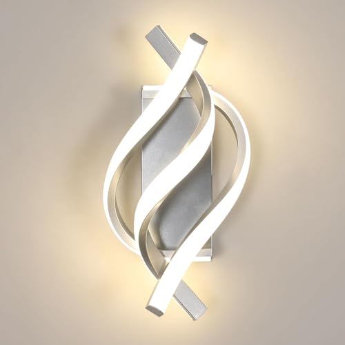 Comely Wandleuchte LED Innen, Kreative Silber Wandlampe LED 22W 2500LM, Wandleuchte Innen Moderne für Wohnzimmer Korridor Treppen, Natürliches Weiß 4500K von Comely