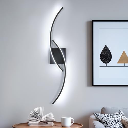 Comely Wandleuchte LED Innen Moderne, Line Wandlampe LED 27W 3000LM, Kaltweiß 6500K Wandbeleuchtung für Treppenhaus Wohnzimmer Kinderzimmer Schlafzimmer, Schwarz Comely Wandleuchte LED Innen Moderne, Line Wandlampe LED 27W 3000LM, Kaltweiß 6500K Wandbeleuchtung für Treppenhaus Wohnzimmer Kinderzimmer Schlafzimmer, Schwarz von Comely