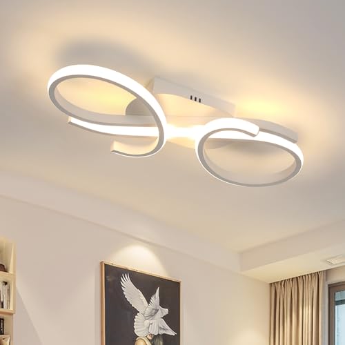 Deckenlampe LED, 36W 4000LM LED Deckenleuchte Modern, Kreative 2 Ring Design Weiße LED Deckenbeleuchtung für Schlafzimmer, Wohnzimmer, Küche, Esszimme, Warmweißes Licht 3000K von Comely