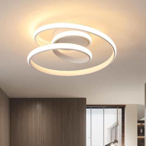 LED Deckenlampe, 36W 4000LM Deckenleuchte Modern, Kreative Spirale Form Deckenlampe, 3000K Warmweiß Deckenleuchte aus Aluminium LED Lampe Weiß für Wohnzimmer Schlafzimmer Küche Flur von Comely