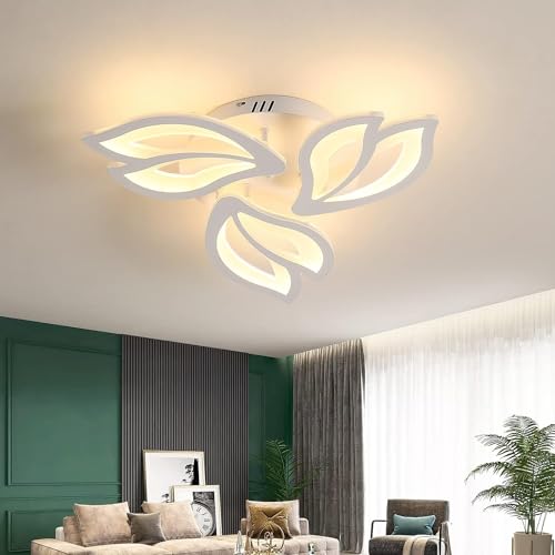 LED Deckenlampe 45W, Blütenblattformen Moderne LED Deckenleuchten 3200LM, Acryl LED Celling Lampe Flur Küche Wohnzimmer Schlafzimmer Balkon, Warmweißes Licht von Comely