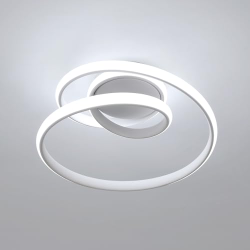 Comely Deckenlampe LED, 36W 4000LM LED Deckenleuchte Modern, Kreative Spirale Design Weiße Acryl LED Deckenbeleuchtung für Diele Schlafzimmer Wohnzimmer Esszimmer, Kaltweißes Licht 6500K von Comely