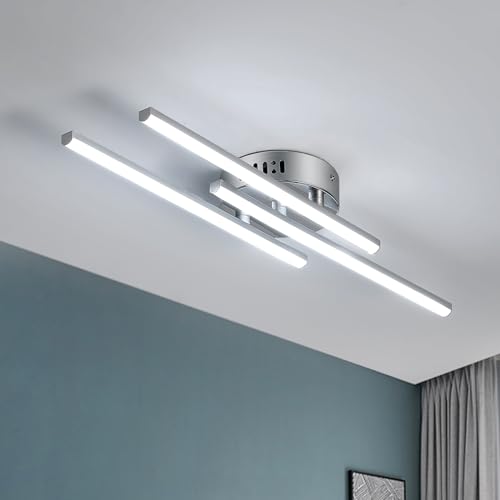 LED Deckenleuchte, 18W Moderne Deckenlampe Flurlampe Modern Küchenlampe, 3-Flammig Kronleuchter LED für Wohnzimmer, Schlafzimmer, Esszimmer, Küche, Flur, 6000K Kaltes weißes von Comely