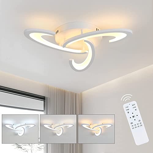 Comely LED Deckenleuchte, 30W Deckenlampe LED Dimmbar mit Fernbedienung, Weiß Deckenlampe LED Modern für Küche, Schlafzimmer, Wohnzimmer, Balkon, Flur, 3000K-6500K von Comely