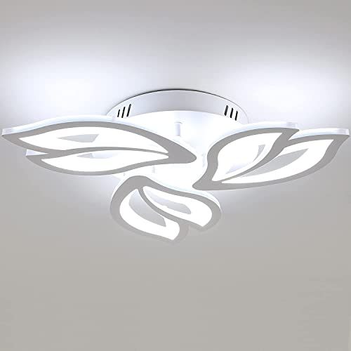 LED Deckenleuchte, 40W Blütenblatt Deckenlampe, Moderne LED Kronleuchter 4500LM 6500K Kalt Weiß für Wohnzimmer, Schlafzimmer und Flur (3 heads) von Comely