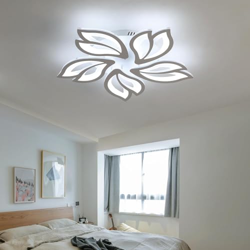 LED Deckenleuchte, 65W Moderne Kronleuchter Lampe, 5 Köpfe Petal LED Deckenlampe 6000LM 6500K Kalt Weiß Für Wohnzimmer Küche Schlafzimmer Flur von Comely