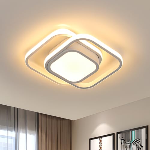 LED Deckenleuchte Modern, 32W 2850LM Weiß Modern Kreative Minimalistische Deckenlampen, Quadratisch LED Deckenlampe für Schlafzimmer, Wohnzimmer, Esszimmer, Arbeitszimmer, Flur, Warmweißes Licht 3000K von Comely